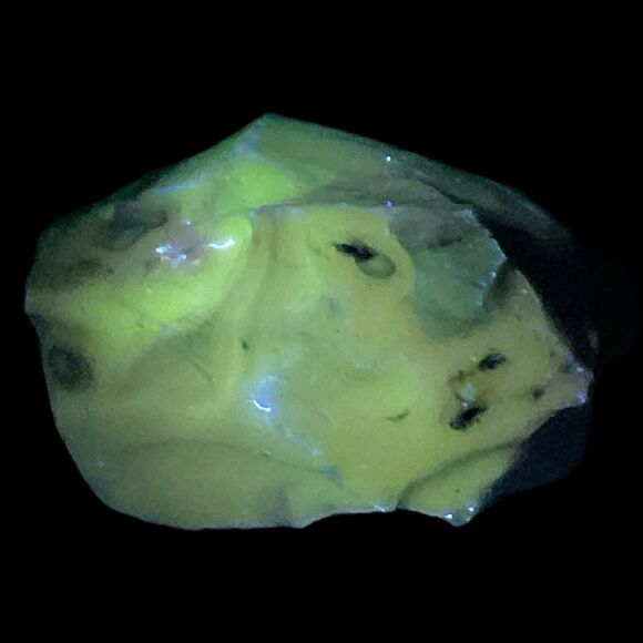 Cobalt Swirl Milk Glass Art Glass Cullet Glowing Manganese Slag Glass #4GL134 - Picture 1 of 7